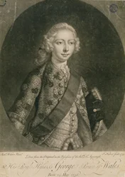 Jorge, Príncipe de Gales (1738-1820), luego Jorge III, grabado por John Faber (1684-1756), 1751